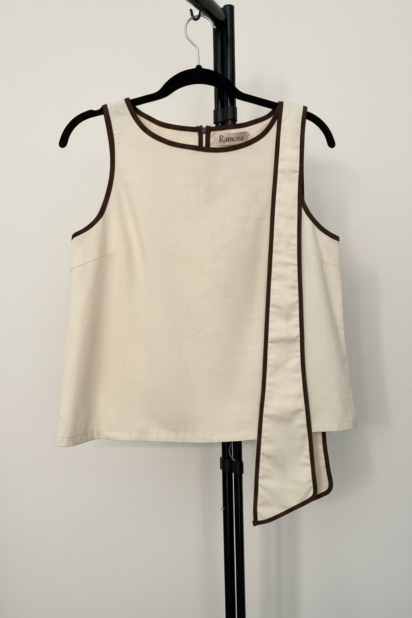 Blusa lazo marfil