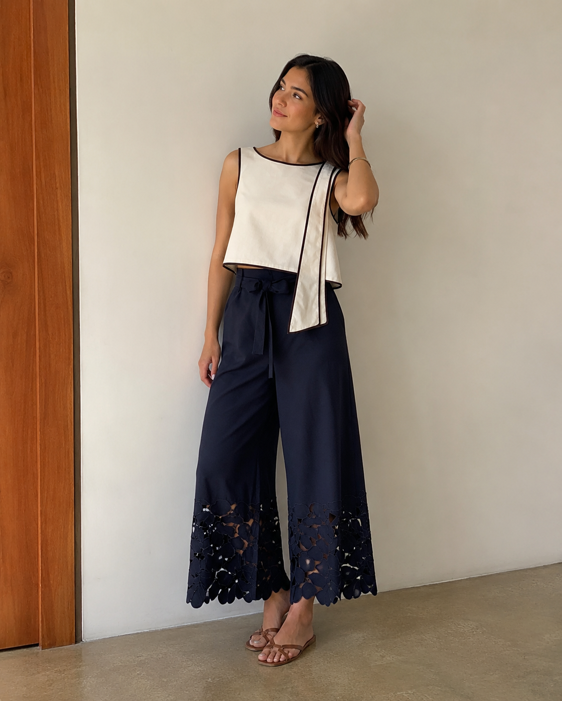 Blusa lazo marfil