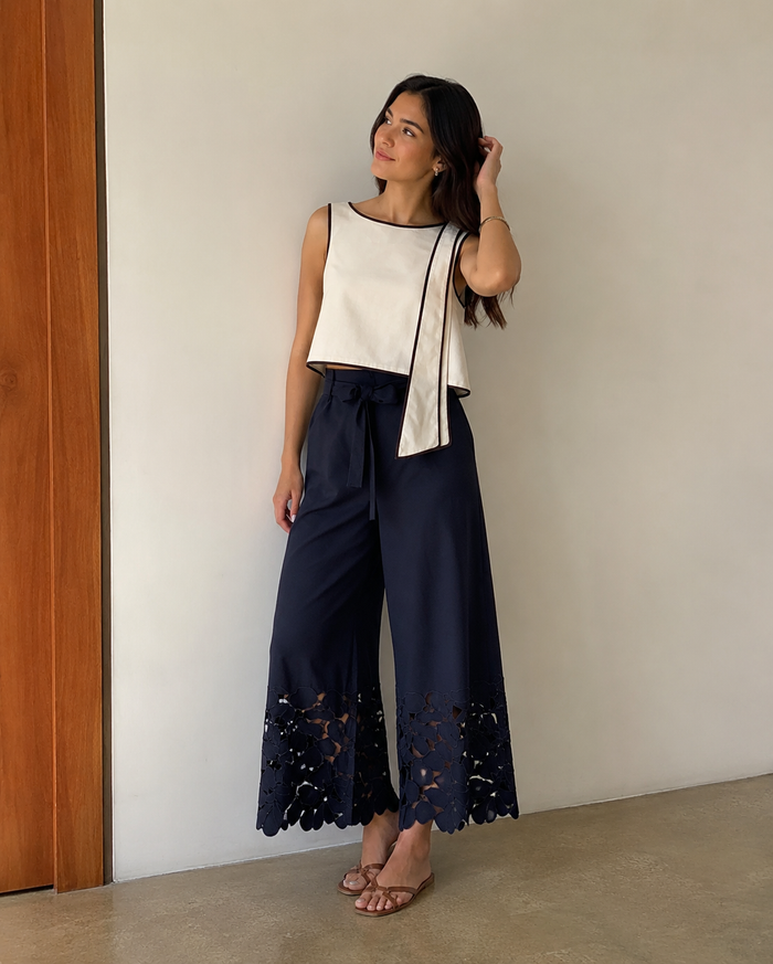 Blusa lazo marfil