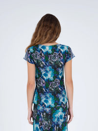 Blusa loto azul con encaje