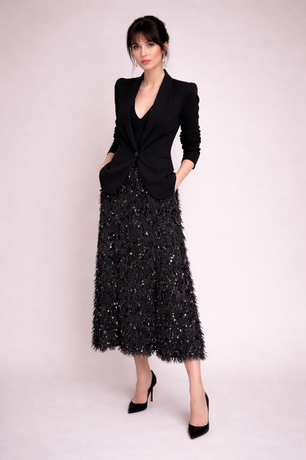 Falda faux feathers