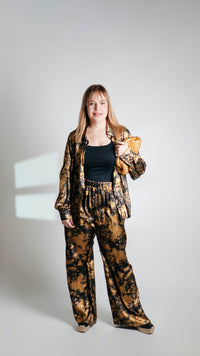 Conjunto manga larg ay pantalón birllo