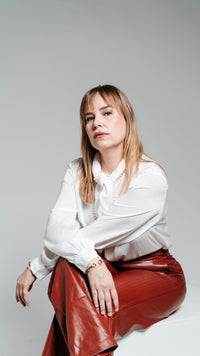 Pantalón rayas brilloso
