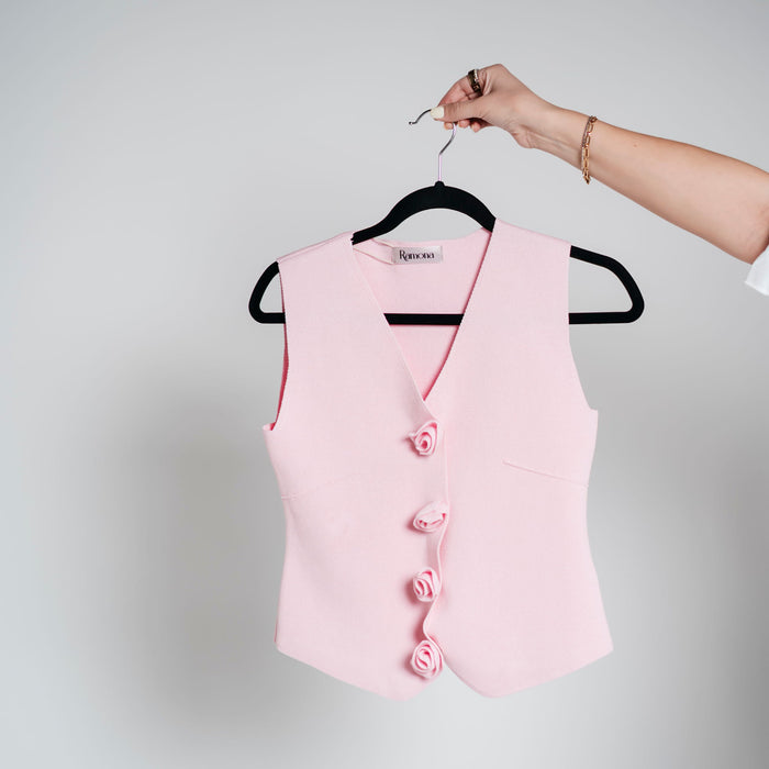 Chaleco botones flores