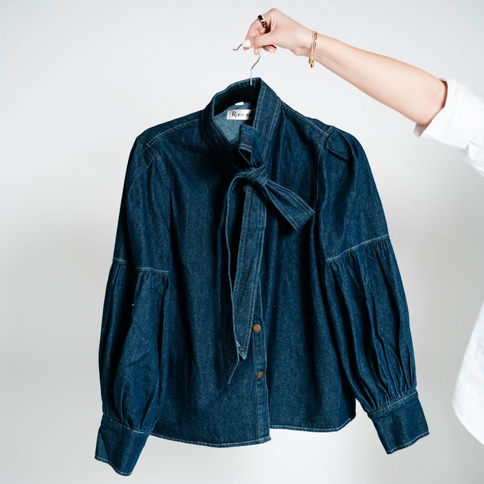 Blusa mezclilla moño
