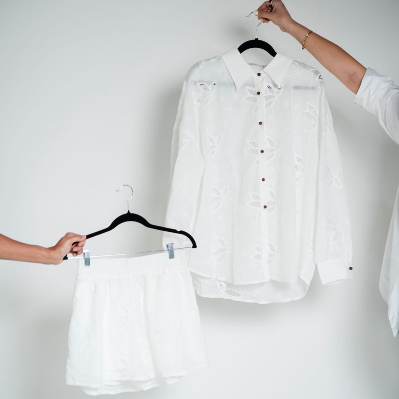 Conjunto blusa y short flores red