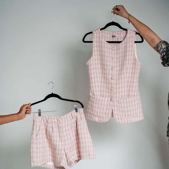 Conjunto chaleco y short cuadros