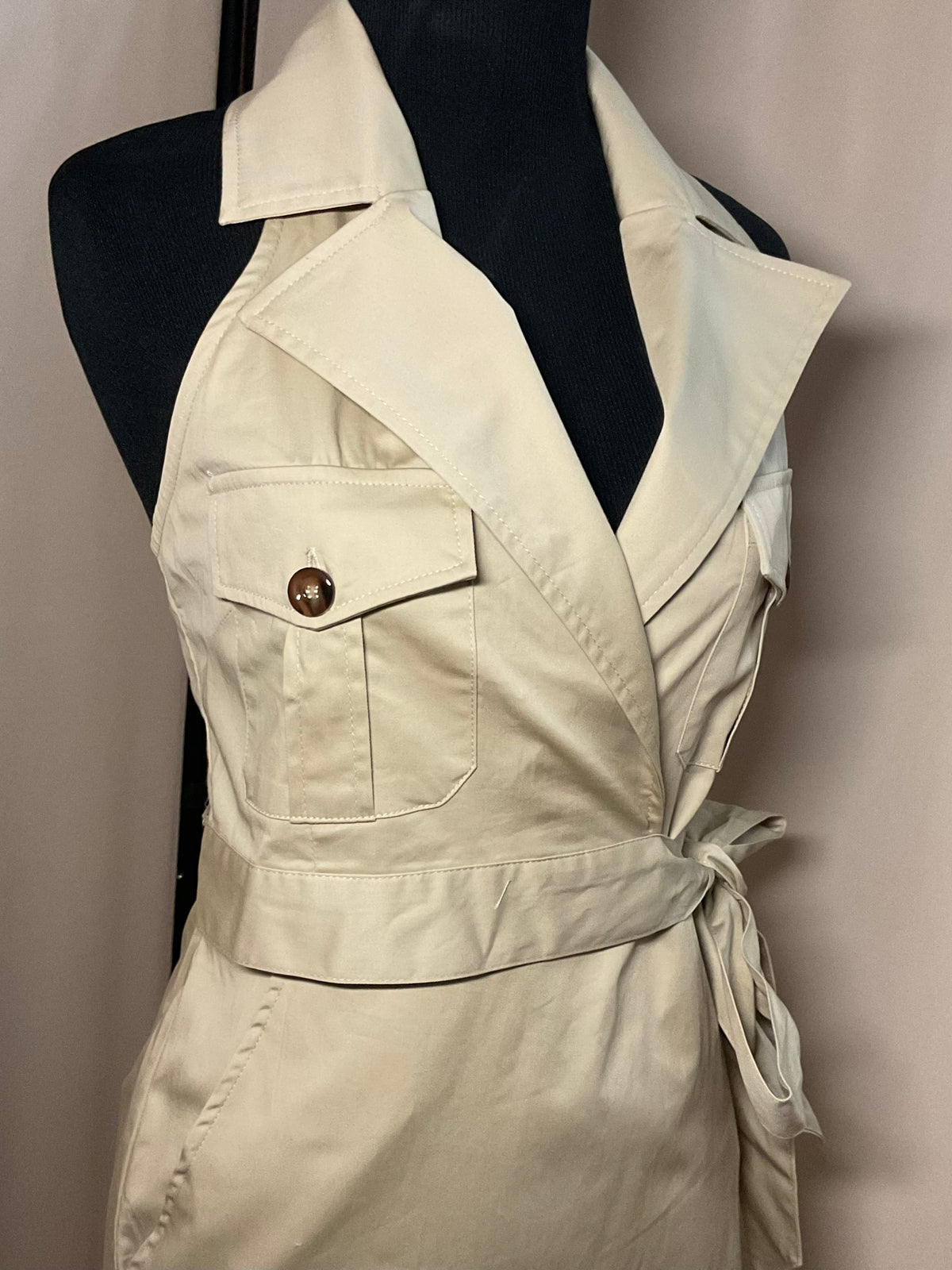 Vestido midi beige