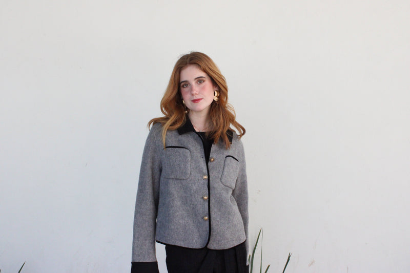 Abrigo Bitono Gris y Negro