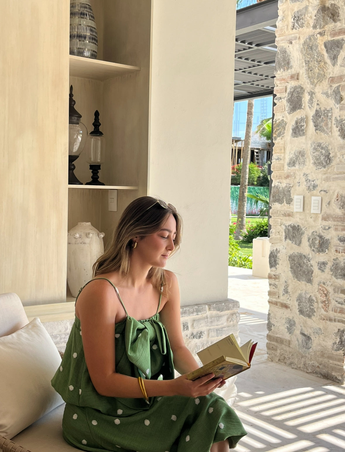 Conjuto Verde Falda y Blusa coon Polka Dots