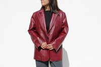 Abrigo de Piel Lambskin Vino