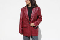 Abrigo de Piel Lambskin Vino