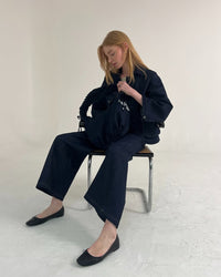Jeans mezclilla oscura moños