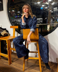 Jeans Palazzo bandana print y brillos