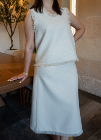 Conjunto perla con brillos