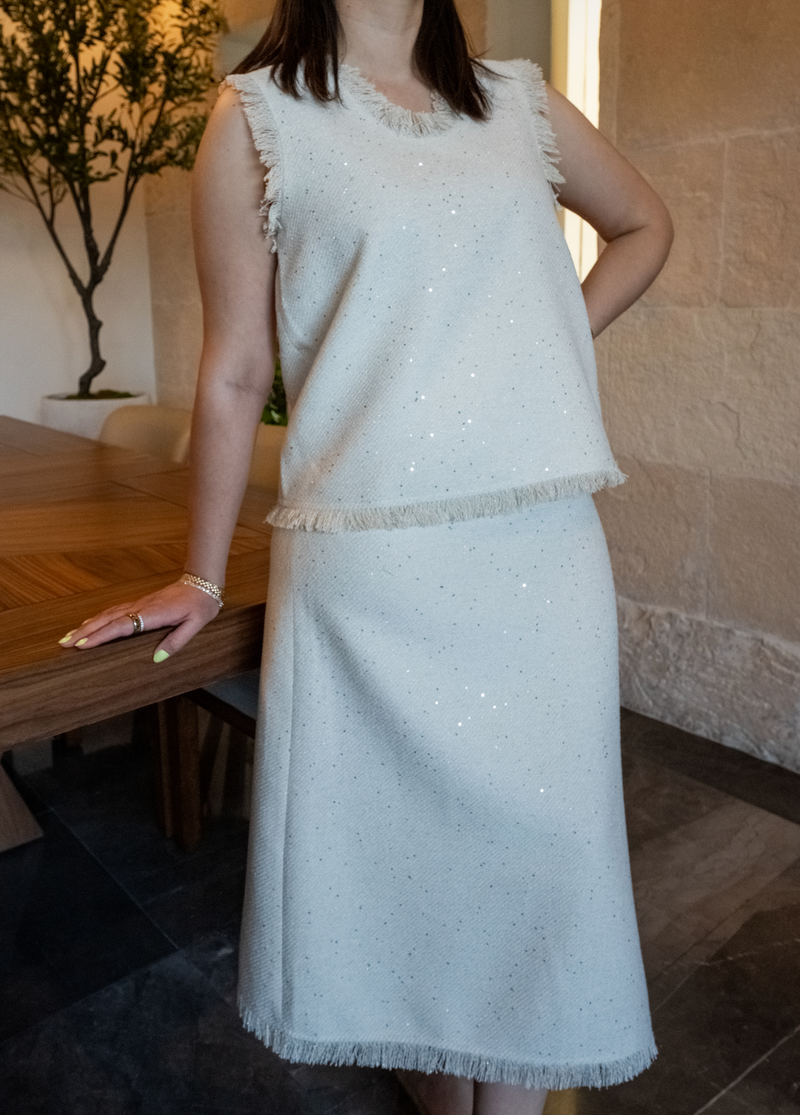 Conjunto perla con brillos