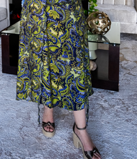 Vestido midi floral verde