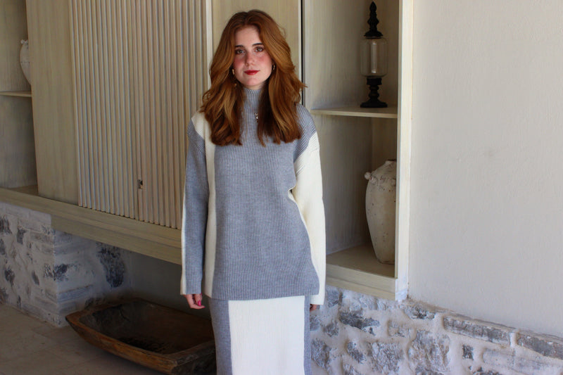 Conjunto Falda y Sueter Tejido