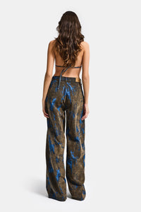 Pantalón seude grunge azul con café