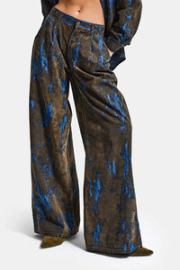 Pantalón seude grunge azul con café